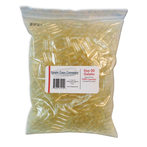 Size 00 Gelatin Capsules quantity 1000 Empty Caps Company