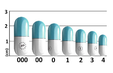 Empty capsule sizing size guide