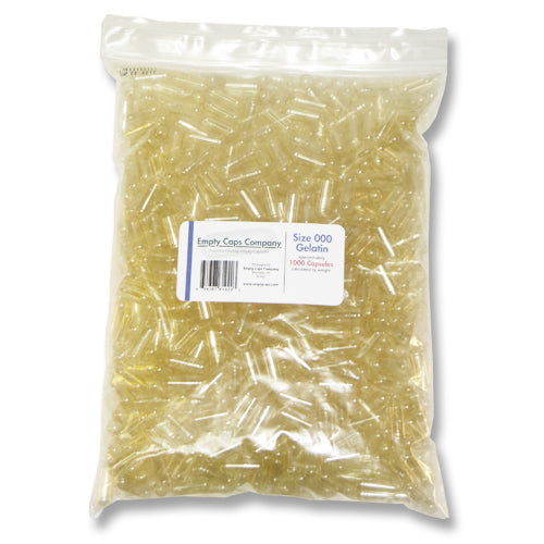Size 000 - Gelatin Capsules quantity 1000 - Empty Caps Company